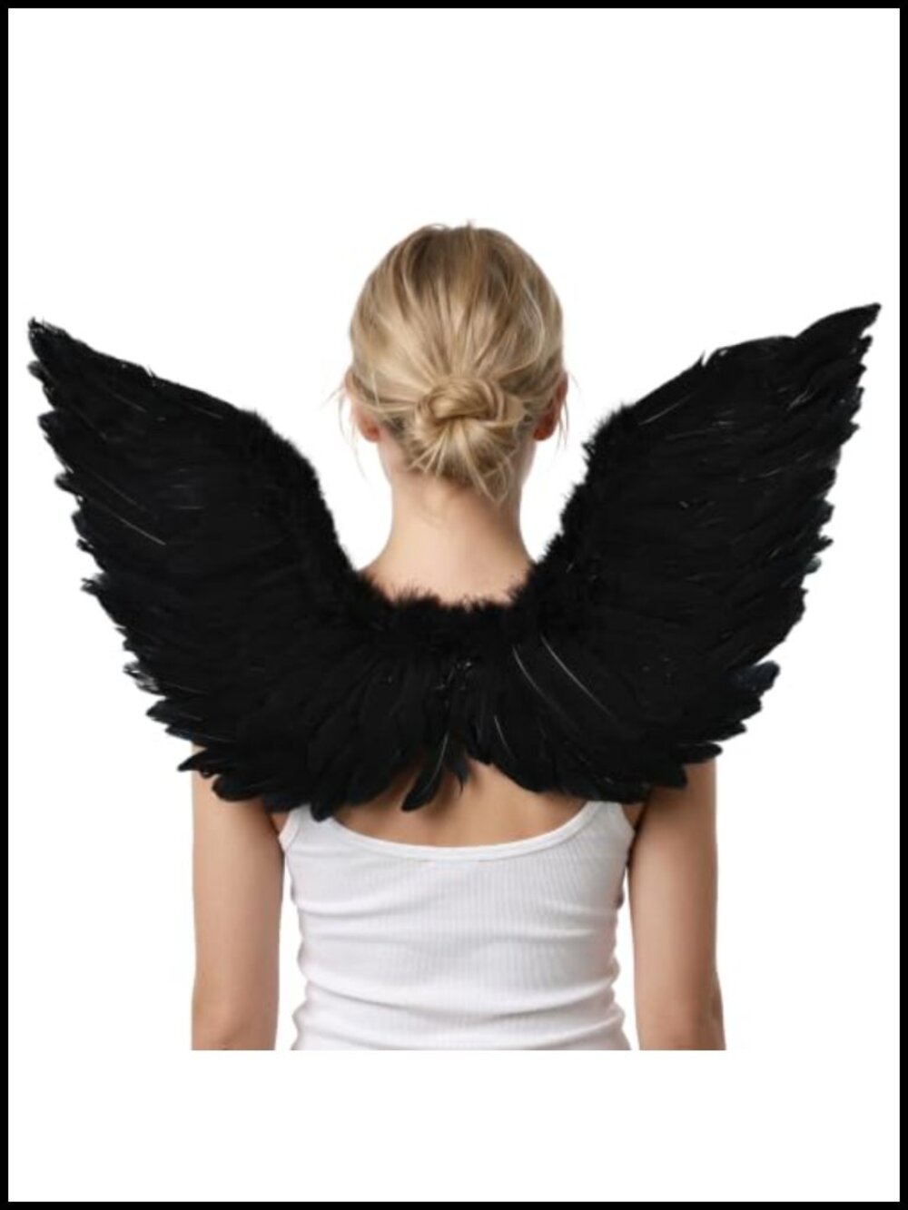 Real Feather Angel Wings 2.3ft Cosplay Costume with Adjustable Back Harness